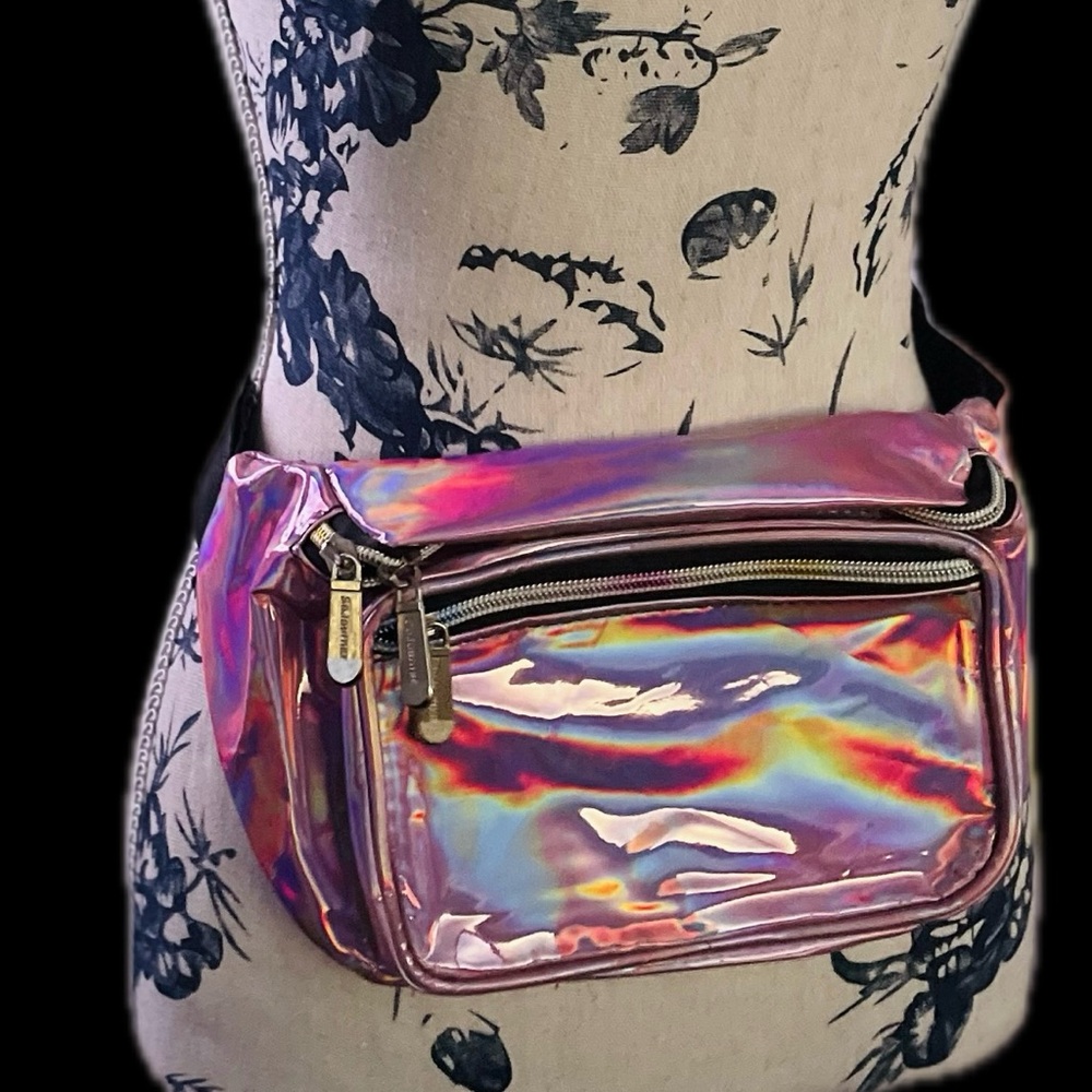 SOJOURNER | OS | Holographic Waterproof Crossbody Fanny Pack Waist Belt Bag NWOT